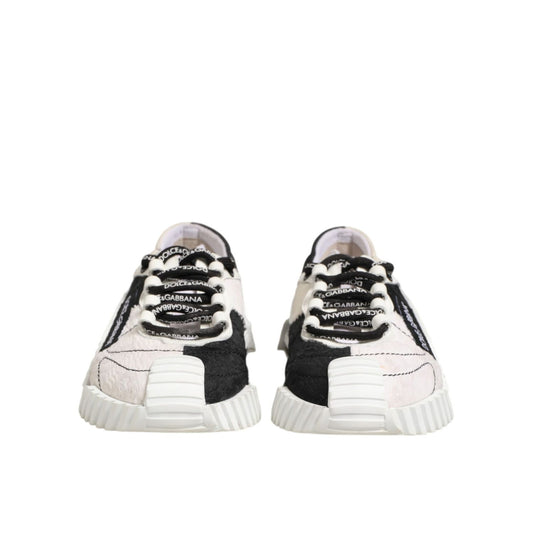Dolce & Gabbana White Black Leather NS1 Sneaker  Shoes