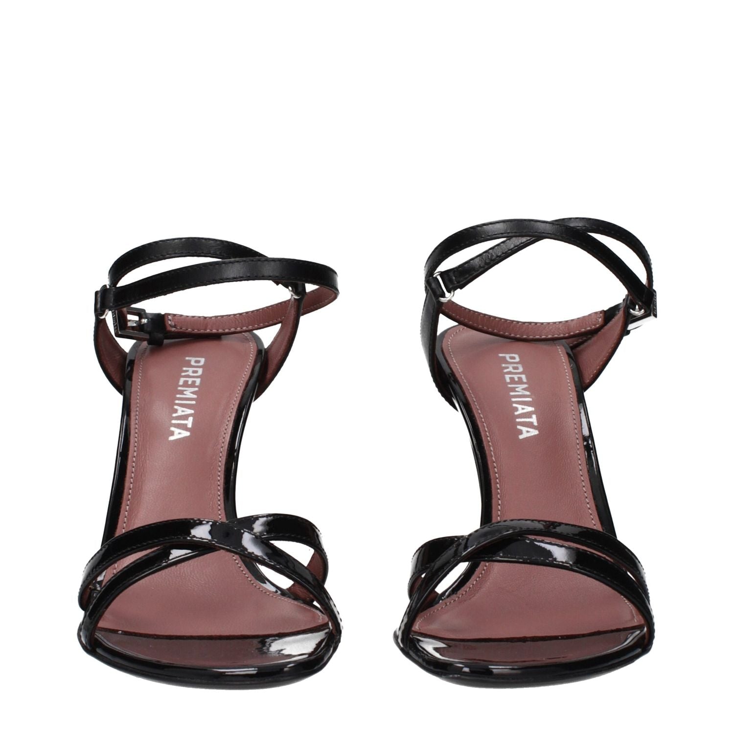 Premiata Black Leather Stiletto Heel Sandals