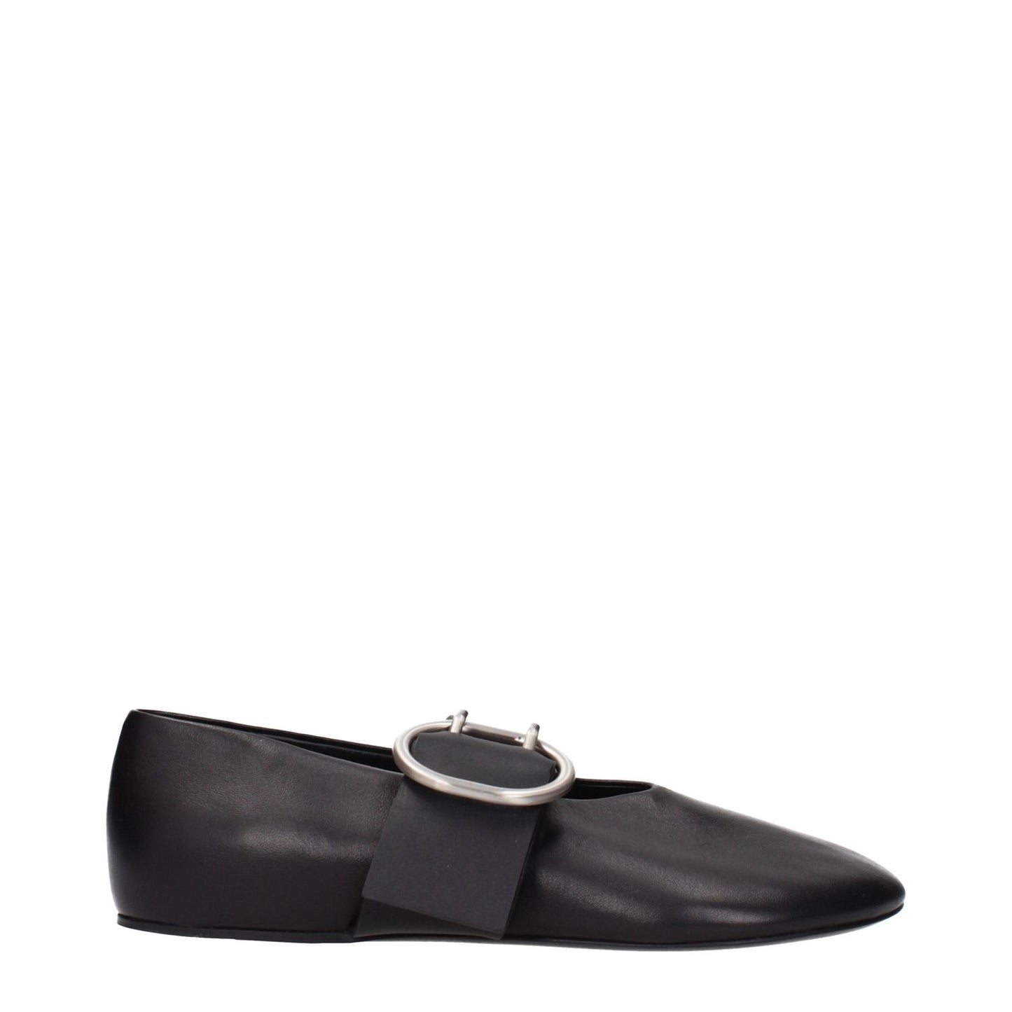 Jil Sander Black Leather Ballet Flats