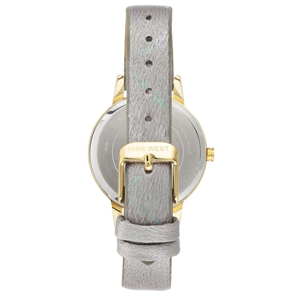 Nine West Gray Leather Dress Watch