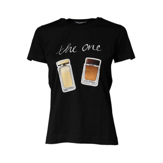 Dolce & Gabbana Black Graphic Crew Neck Short Sleeves T-shirt