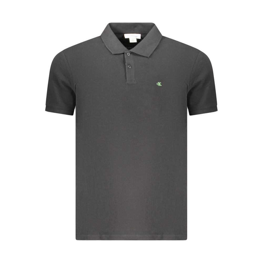 Calvin Klein Black Cotton Men Polo