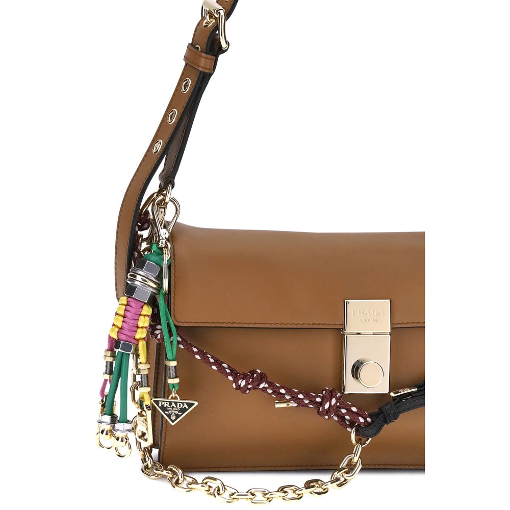 Prada Brown Calf Leather Bos Taurus Shoulder Bag