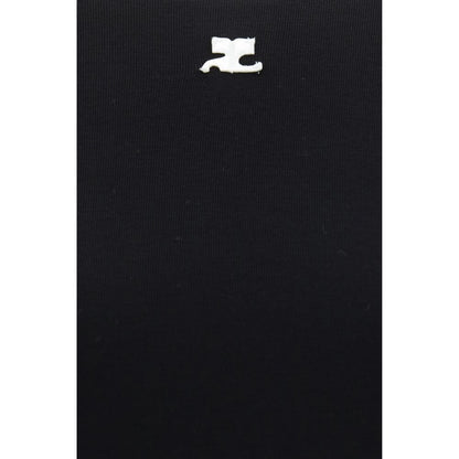 Courrèges Black Cotton T-Shirt