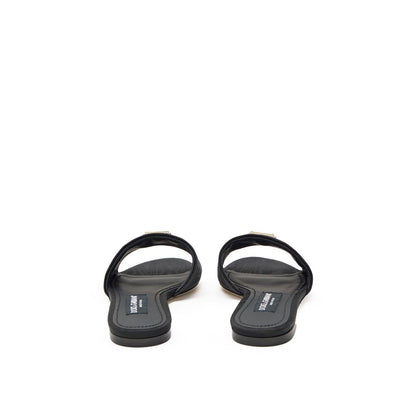 Dolce & Gabbana Black Polyester Slippers