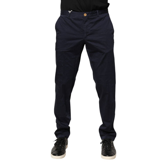 Domenico Tagliente Navy Blue Skinny Chino Mid Waist Men Pants