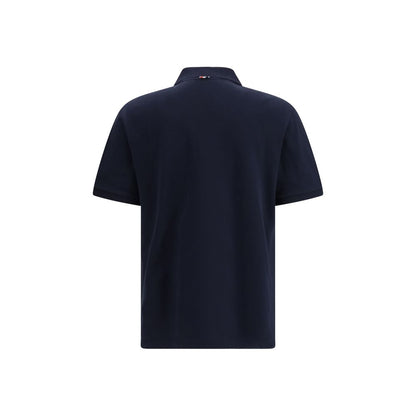 Thom Browne Blue Cotton Polo Shirt