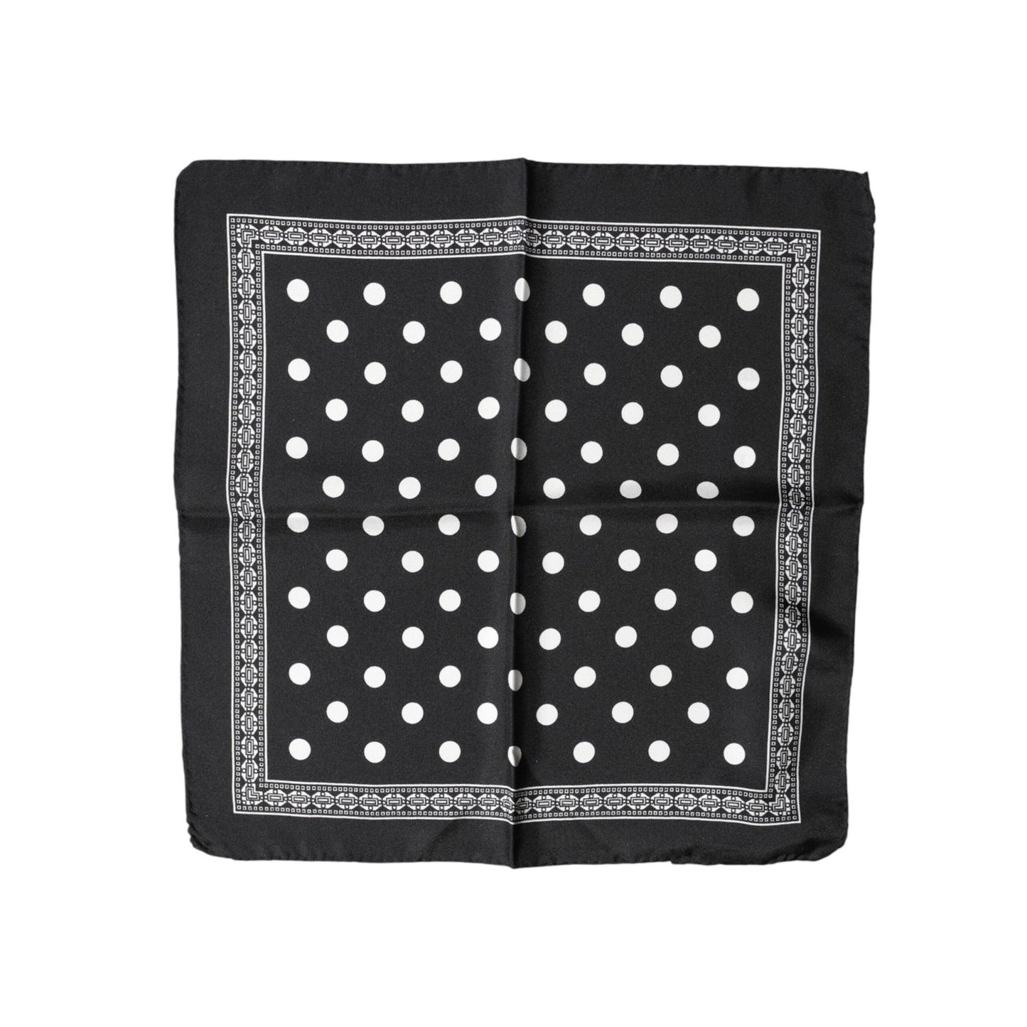 Dolce & Gabbana Black Polka Dot Square Handkerchief Scarf