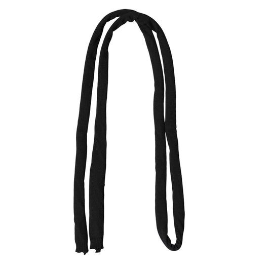 Dolce & Gabbana Black Wool Knitted Neck Wrap Shawl Men Scarf