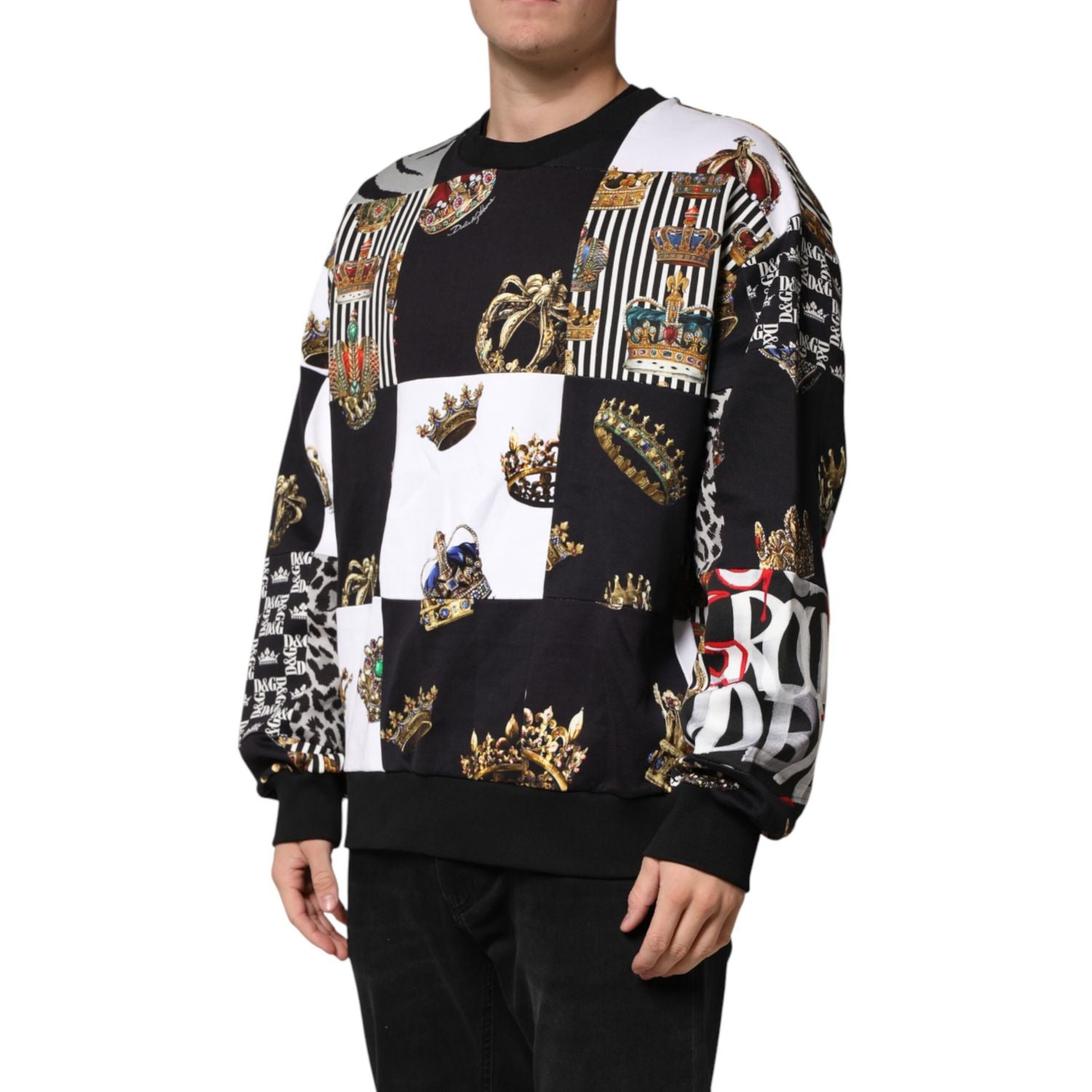 Dolce & Gabbana Multicolor Crown Print Sweatshirt Sweater