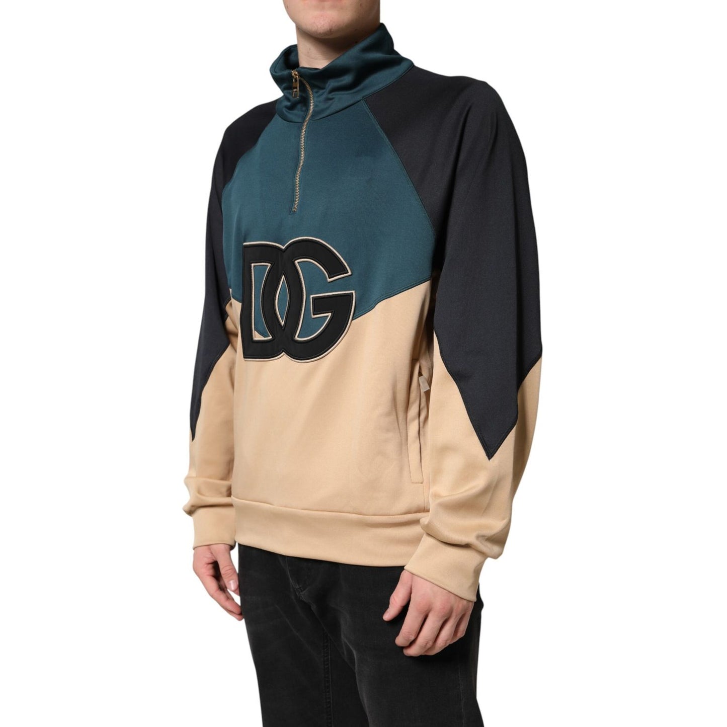 Dolce & Gabbana DG Mock Neck Sweatshirt Sweater  Multicolor