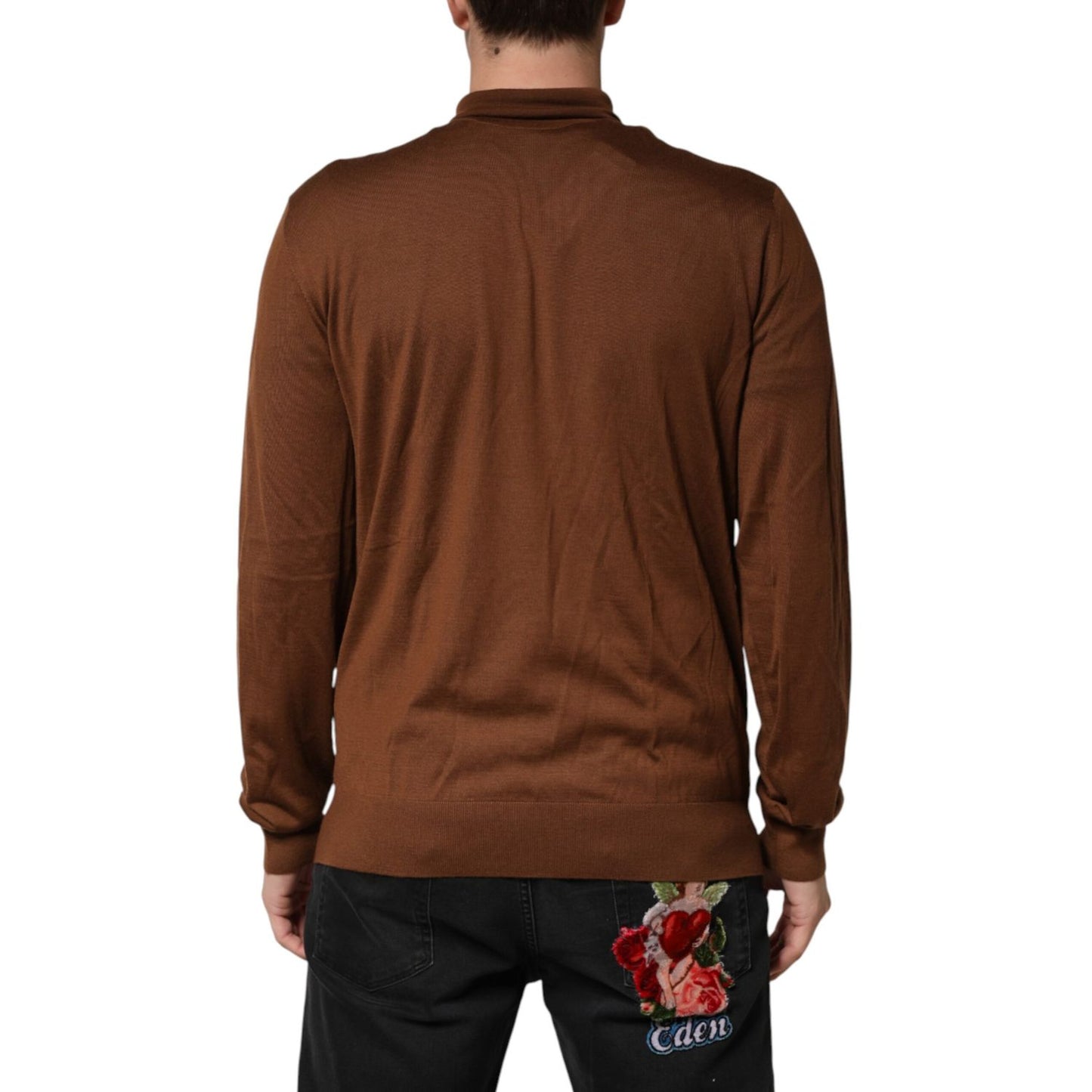 Dolce & Gabbana Brown Cashmere Turtle Neck Pullover Sweater 1728,67345645728,Brown,Cashmere - Sweaters - Clothing,Clothing,Dolce & Gabbana,IT50 | L,Long Sleeve - T-Shirts - Clothing,Material: 100%WS,Men,Preowned / Defect,Sweaters - Clothing,T-Shirts - Clo