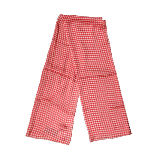 Dolce & Gabbana Red Checkered Plaid Neck Wrap Shawl Scarf