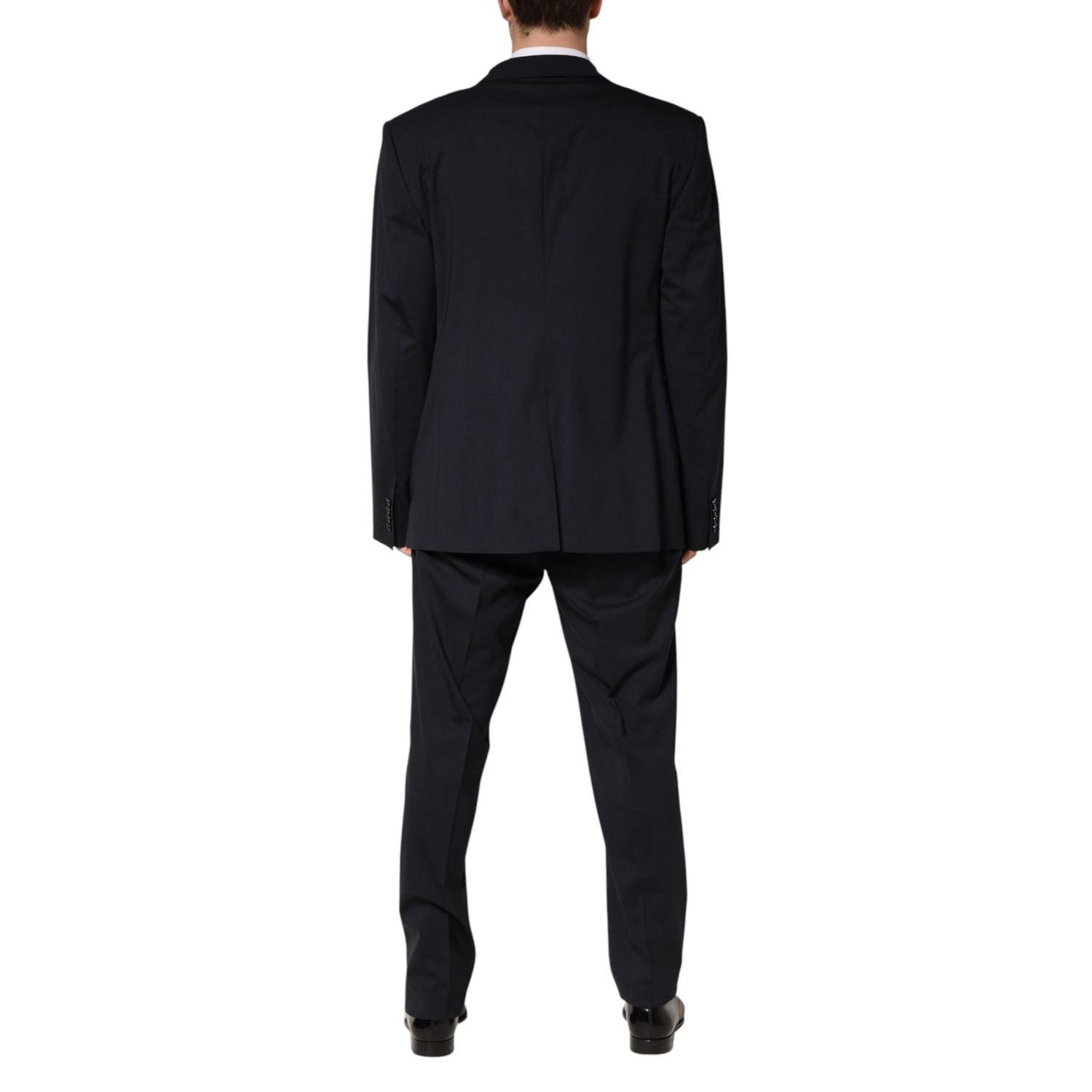 Dolce & Gabbana Blue Wool Double Breasted 2 Piece Men Suit