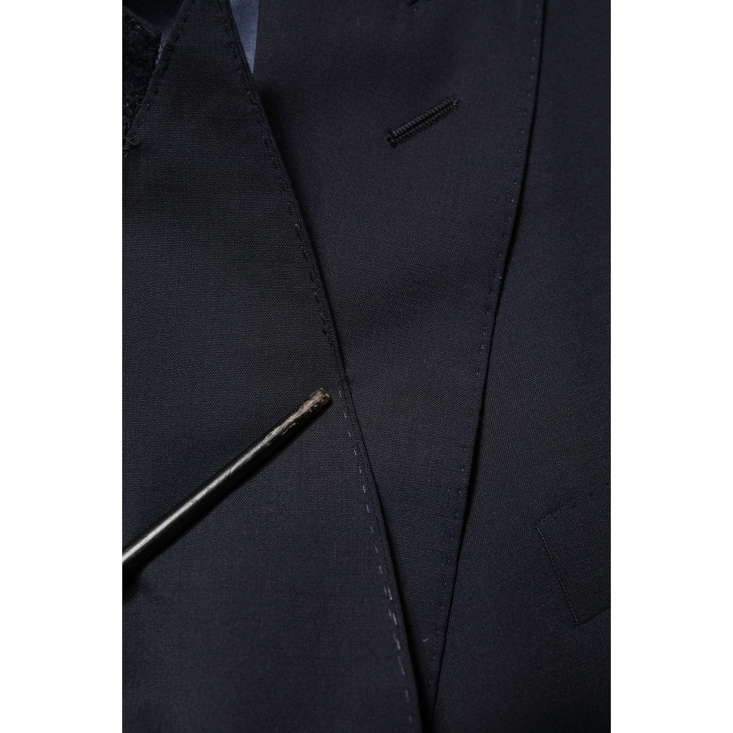 Dolce & Gabbana Blue Wool Double Breasted 2 Piece Men Suit