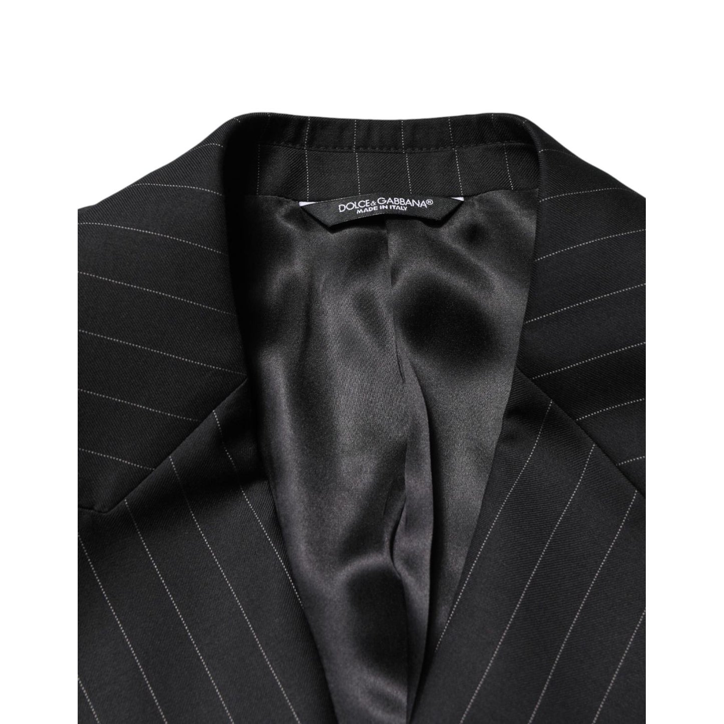 Dolce & Gabbana Black Stripes Double Breasted 2Button Blazer
