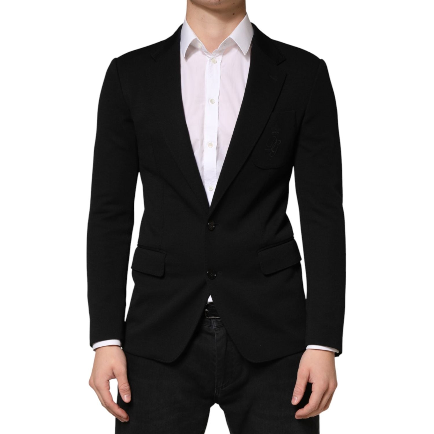 Dolce & Gabbana Black Wool Single Breasted 2 Button Blazer