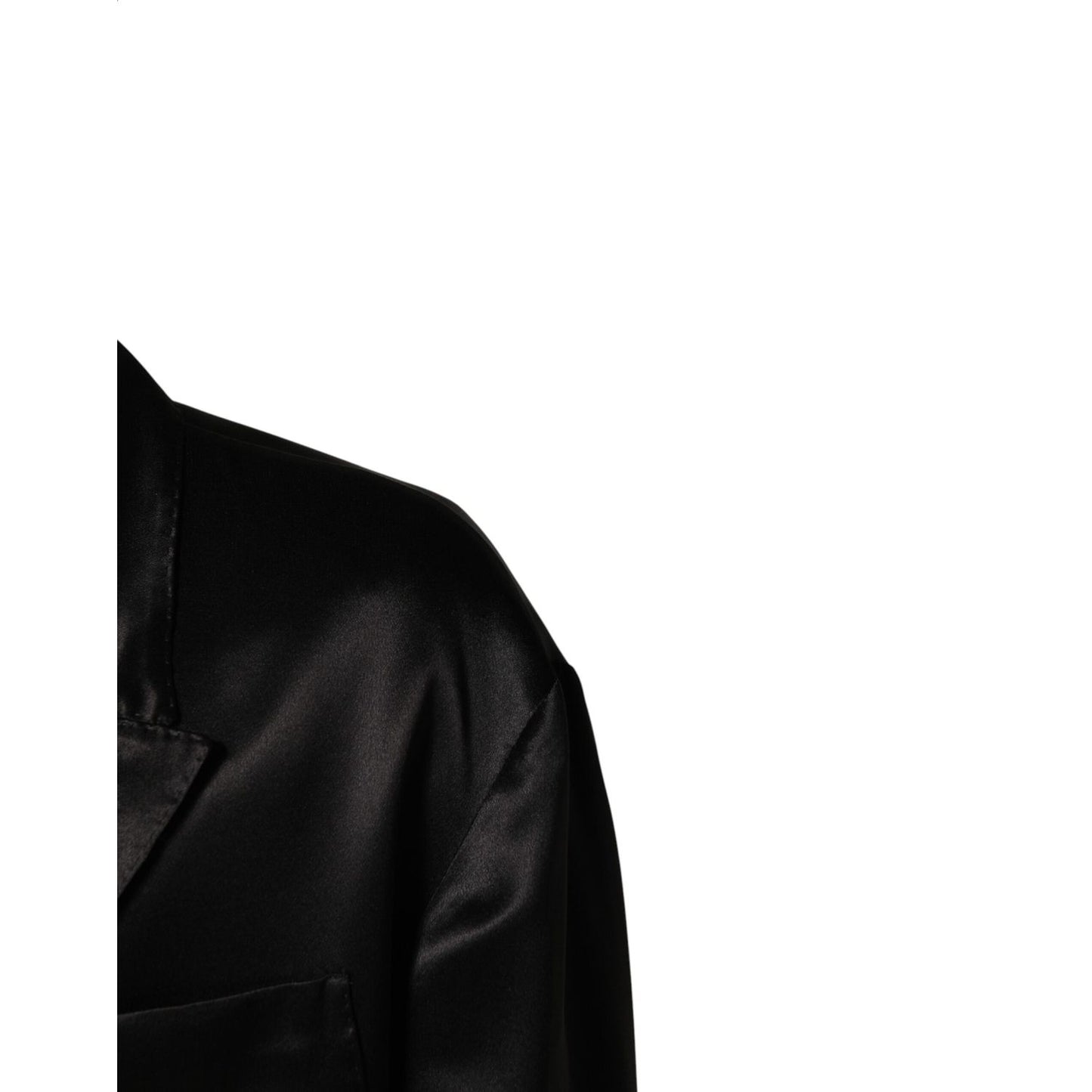 Dolce & Gabbana Black Silk Double Breasted 2 Button Blazer