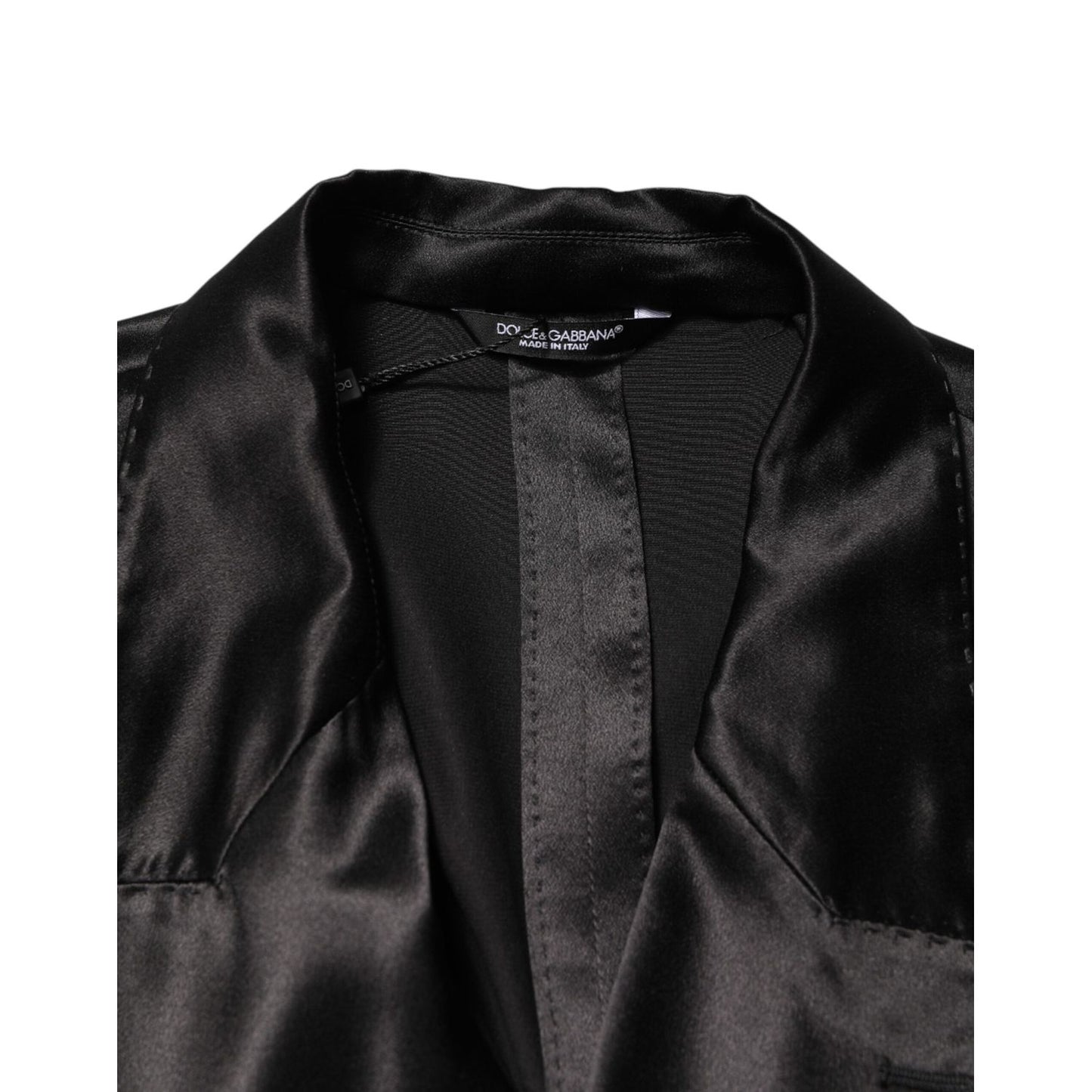Dolce & Gabbana Black Silk Double Breasted 2 Button Blazer