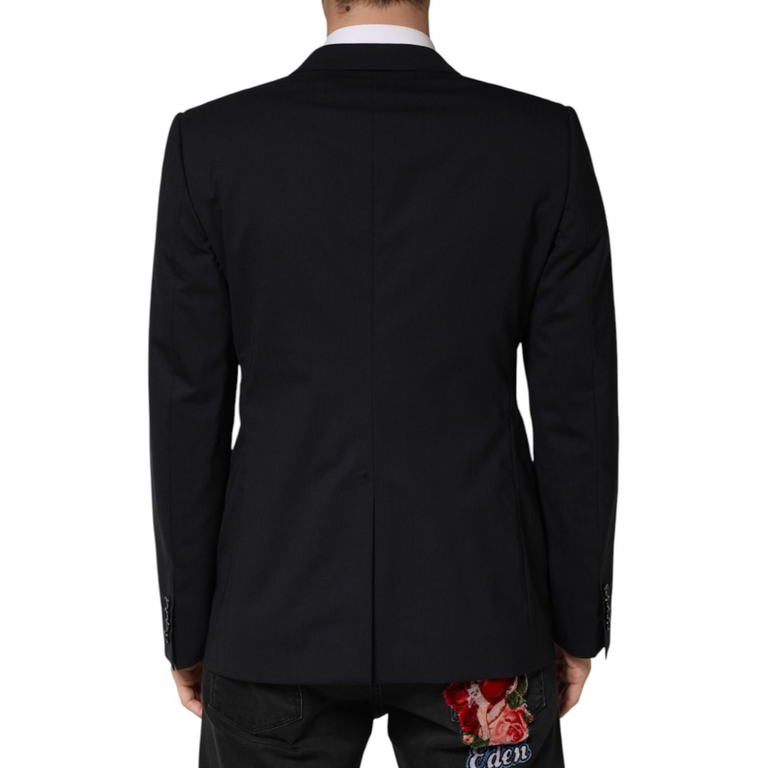 Dolce & Gabbana Black Wool Single Breasted 2 Button Blazer