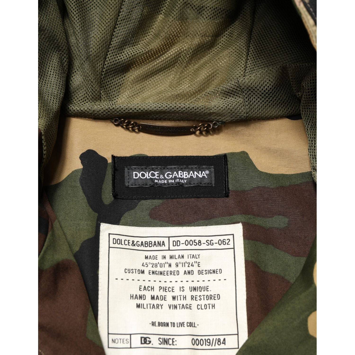 Dolce & Gabbana Multicolor Camouflage Hooded RainCoat Jacket