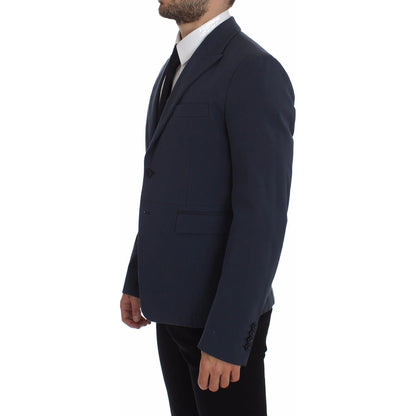 Dolce & Gabbana Blue Cotton Stretch Casual Blazer