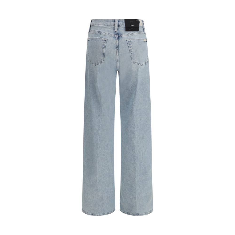 7FOR Light Blue Cotton Relaxed Fit Jeans 7FOR