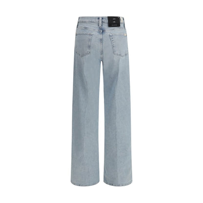 7FOR Light Blue Cotton Relaxed Fit Jeans 7FOR