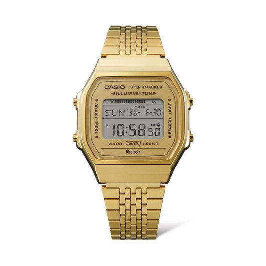 CASIO VINTAGE Mod. BLUETOOTH®  SMARTPHONE LINK - GOLD - built-in accelerometer senses body movements + steps counter WATCHES CASIO COLLECTION & VINTAGE