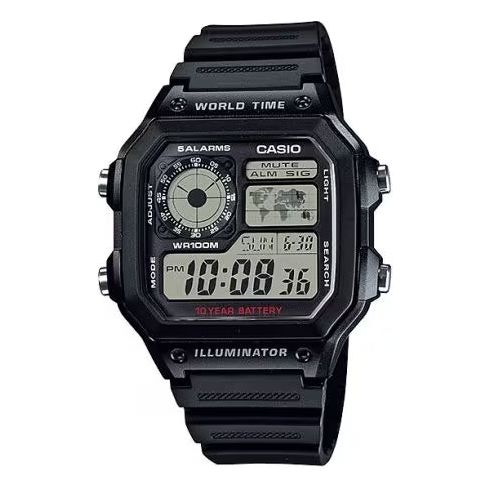 CASIO SPORT Mod. WORLD TIME ILLUMINATOR 5 ALARMS - FUTURE CLASSIC COLLECTION - BLACK WATCHES CASIO COLLECTION & VINTAGE