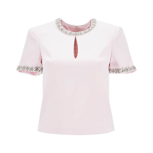 Self Portrait 'satin top with crystals embellishments