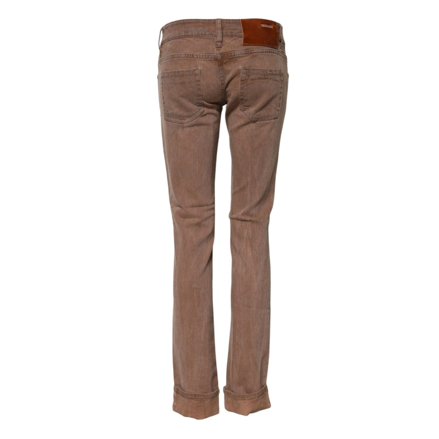 Acht Brown Cotton Slim Fit Denim Low Waist Jeans Acht