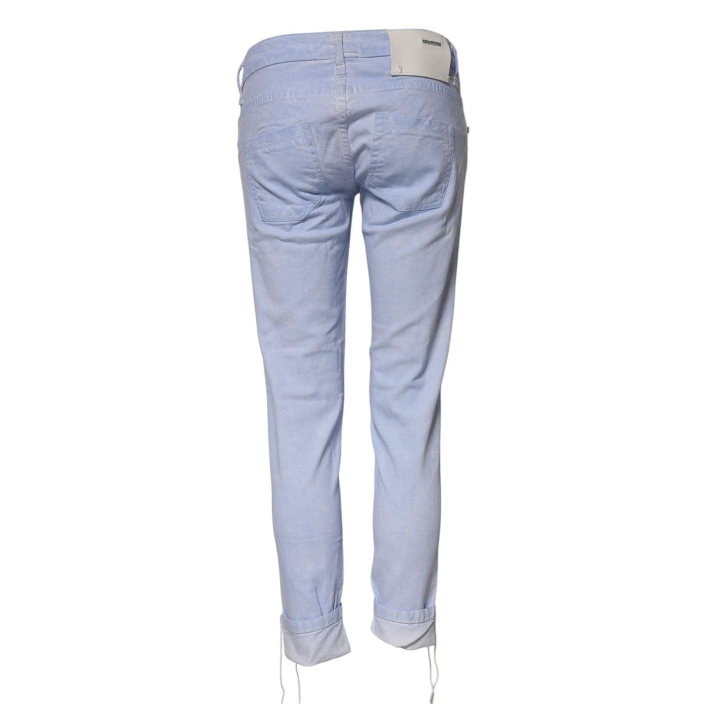 Acht Light Blue Cotton Slim Fit Denim Low Waist Denim Jeans Acht