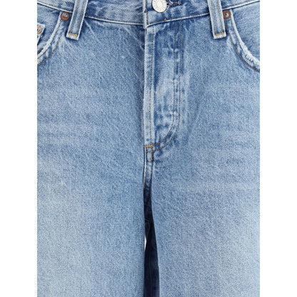 Agolde Light Blue Cotton Bermuda Shorts Agolde