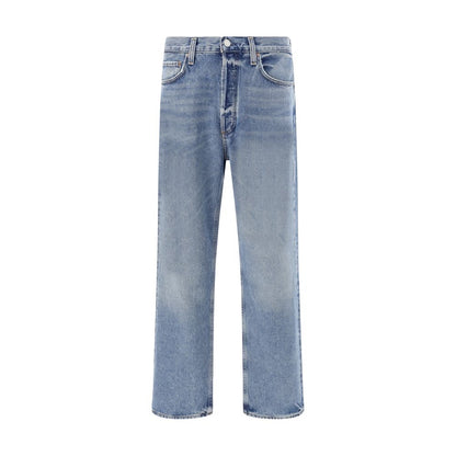 Agolde Light Blue Cotton Straight-Leg Jeans Agolde