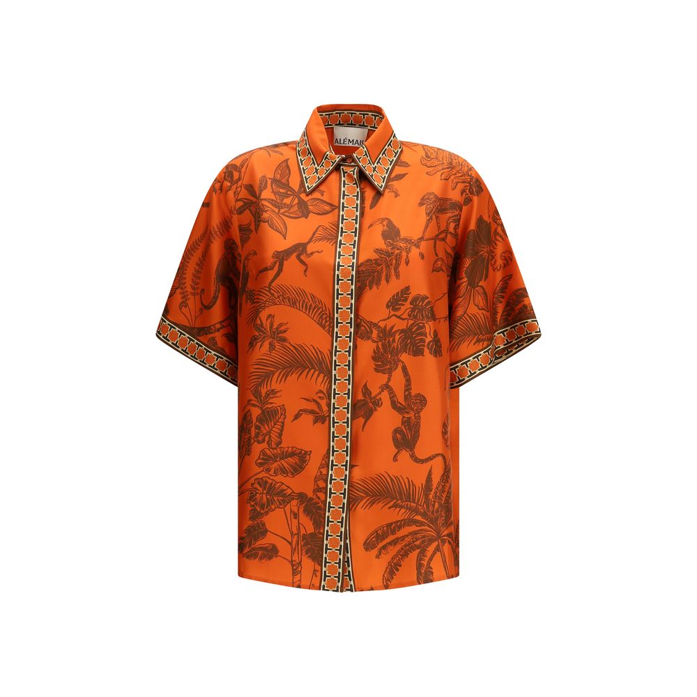 Alemais Orange Silk Pattern Shirt 10,1728,6,72470364320,8,Alemais,Clothing,New with tags,Orange,Pattern - Shirts - Clothing,Shirts - Clothing,Women