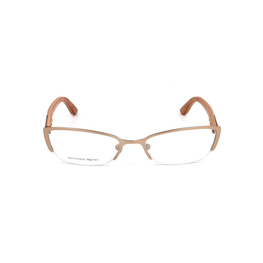 Alexander McQueen Brown Metal Glasses (Frames) Alexander McQueen