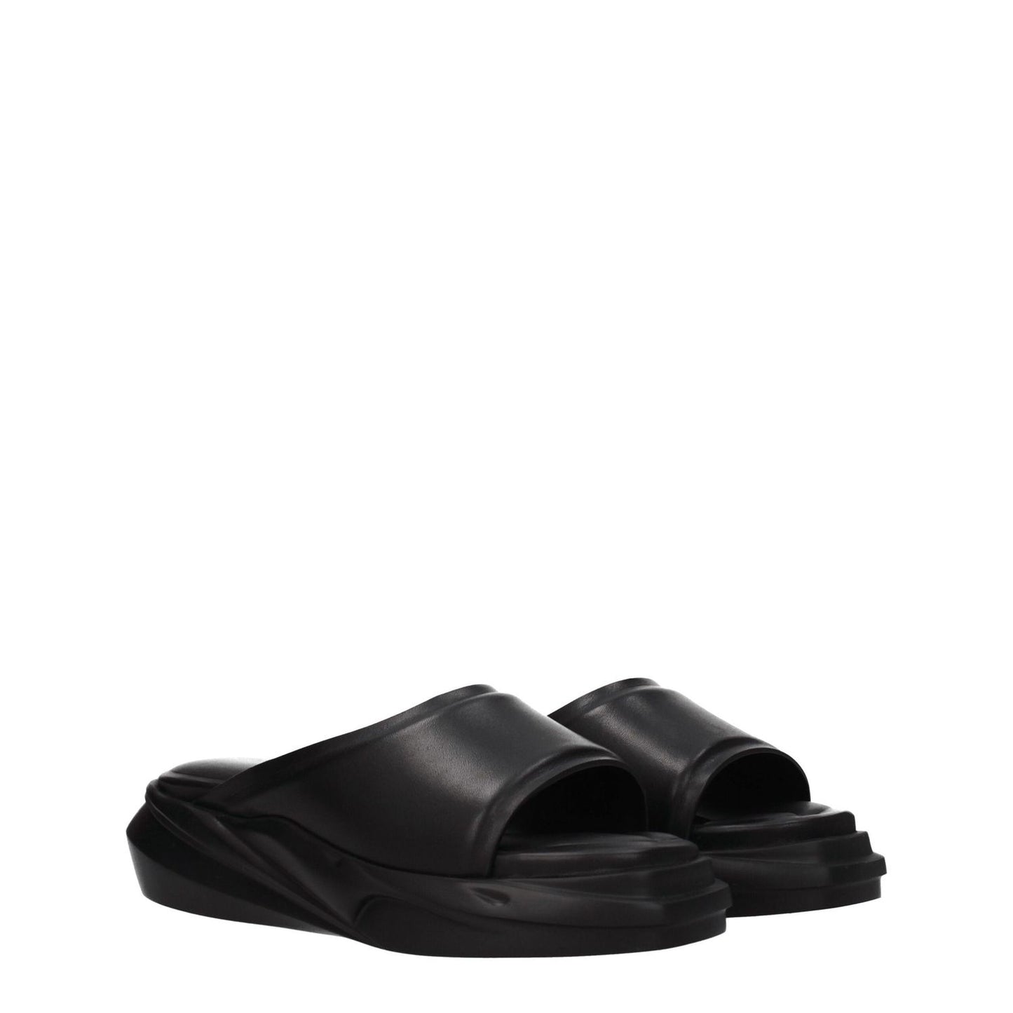 Alyx Black Leather Slippers Alyx