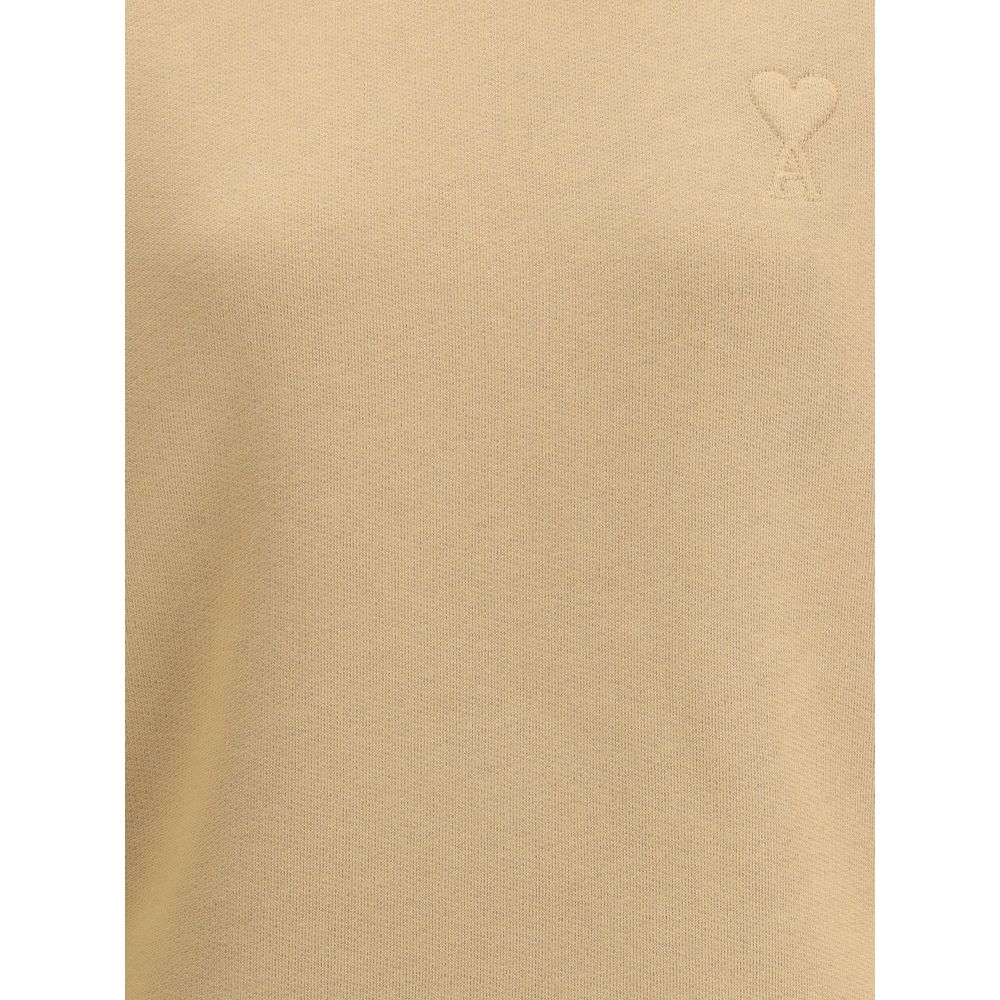 Ami Paris Beige Cotton Sweatshirt