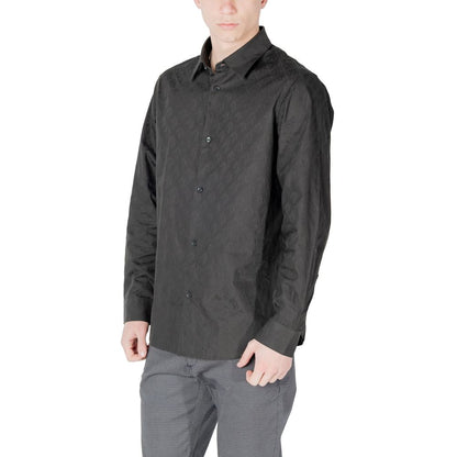 Armani Exchange Black Cotton Dress Shirt