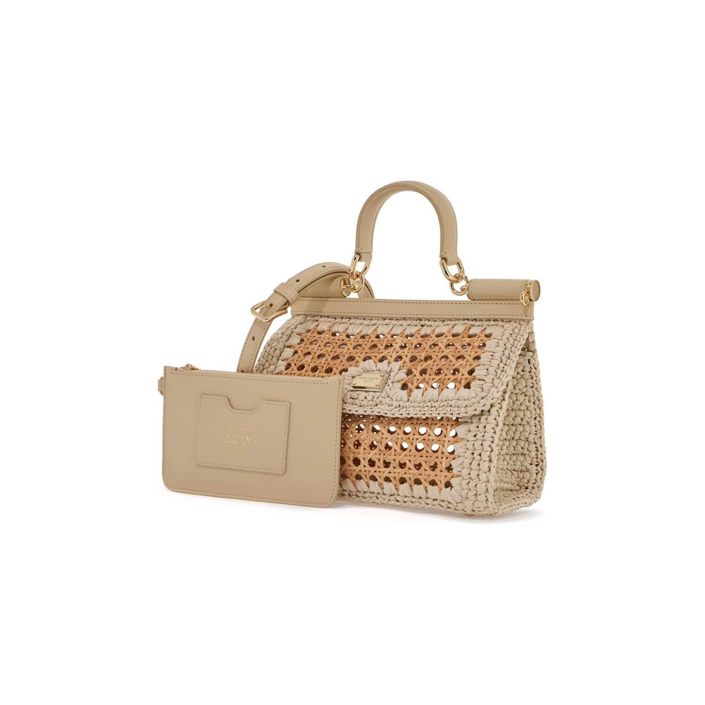 Dolce & Gabbana 'extended sicily handbag in straw and raff Handbag Dolce & Gabbana