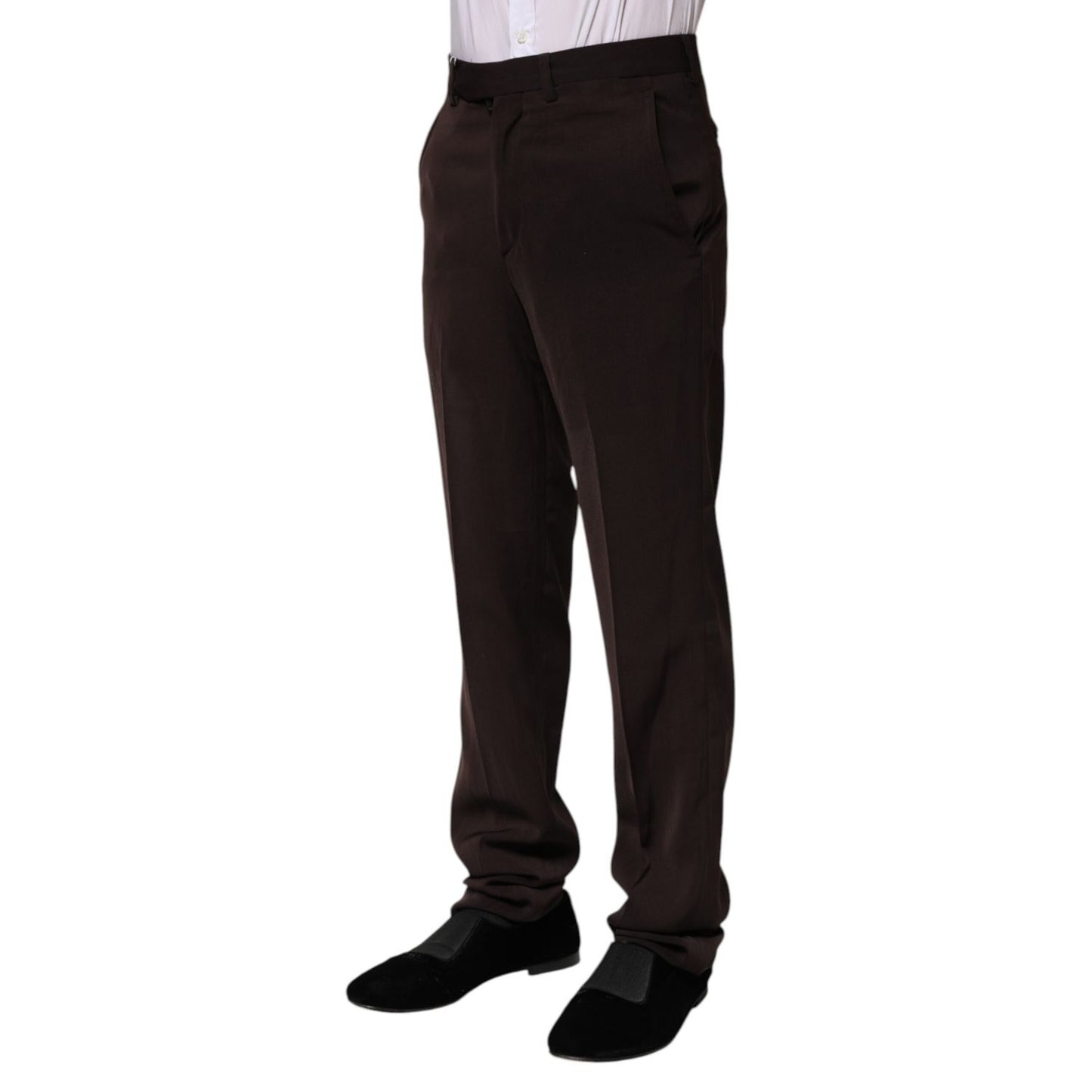 BENCIVENGA Dark Brown Mid Waist Dress Formal Pants