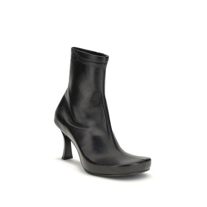 Balenciaga Black Calf Leather Bos Taurus Ankle Boots Balenciaga