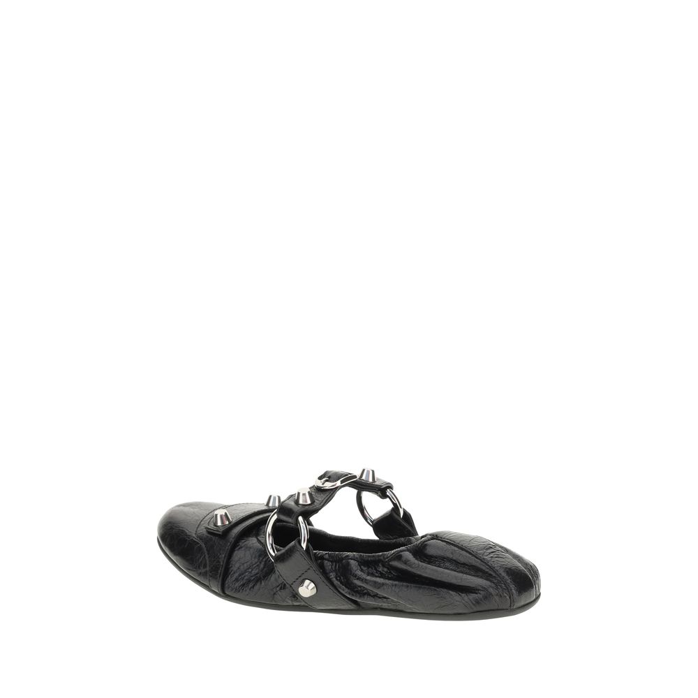 Balenciaga Black Calf Leather Bos Taurus Ballet Flats Balenciaga