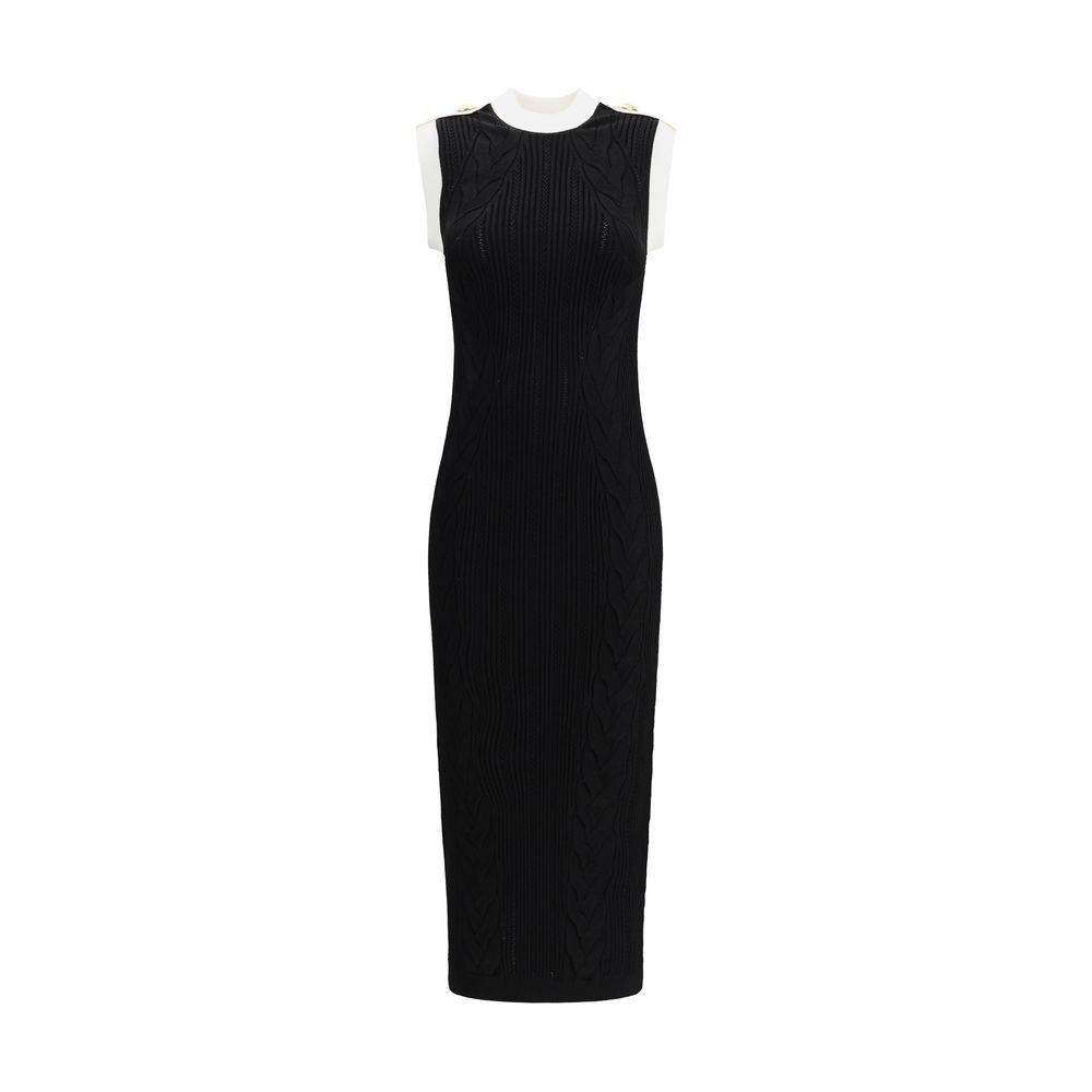 Balmain Black Viscose Casual Dress Balmain