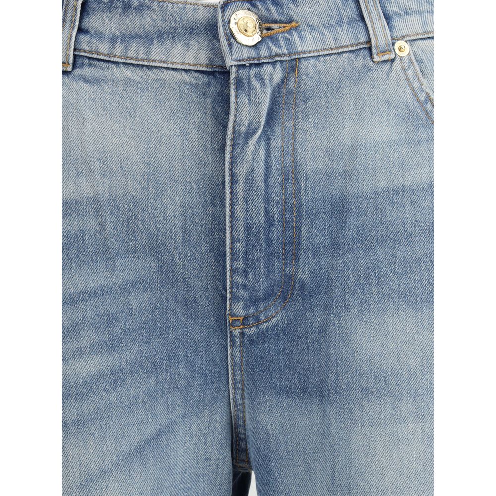 Balmain Blue Cotton Flared Jeans Balmain