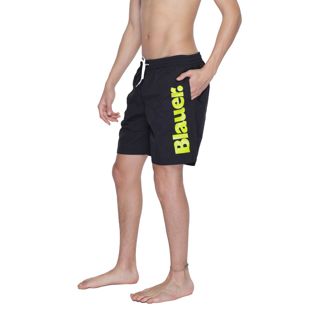 Blauer Black Polyamide Swim Shorts Blauer