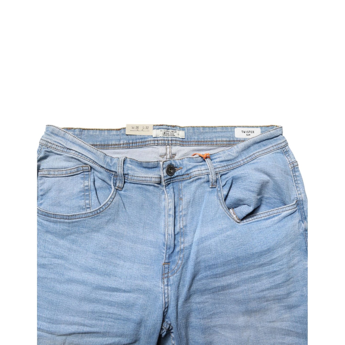 Blend Light Blue Twister Mid Waist Skinny Fit Men Denim Jeans Blend