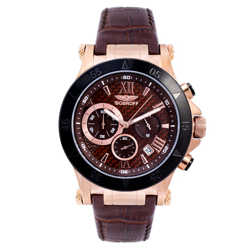 Bobroff Brown Leather Dress Watch Bobroff