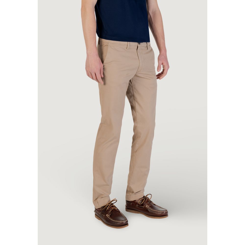 Borghese Beige Cotton Skinny Pants Borghese